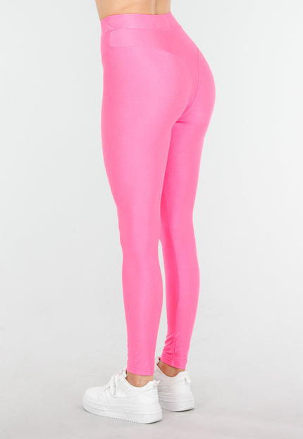 NEW130825 Felroze Legging met Hoge Taille