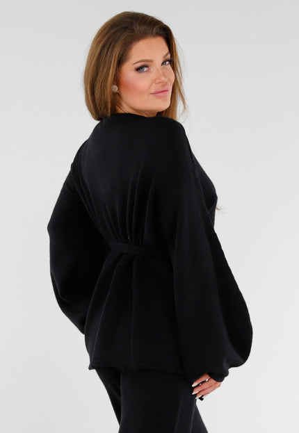 NEW130825 Gebreide Set met Ballonmouwen