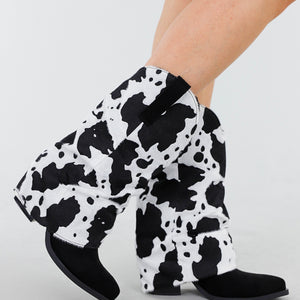 OP=OP.05.S Laarzen met Koeienprint