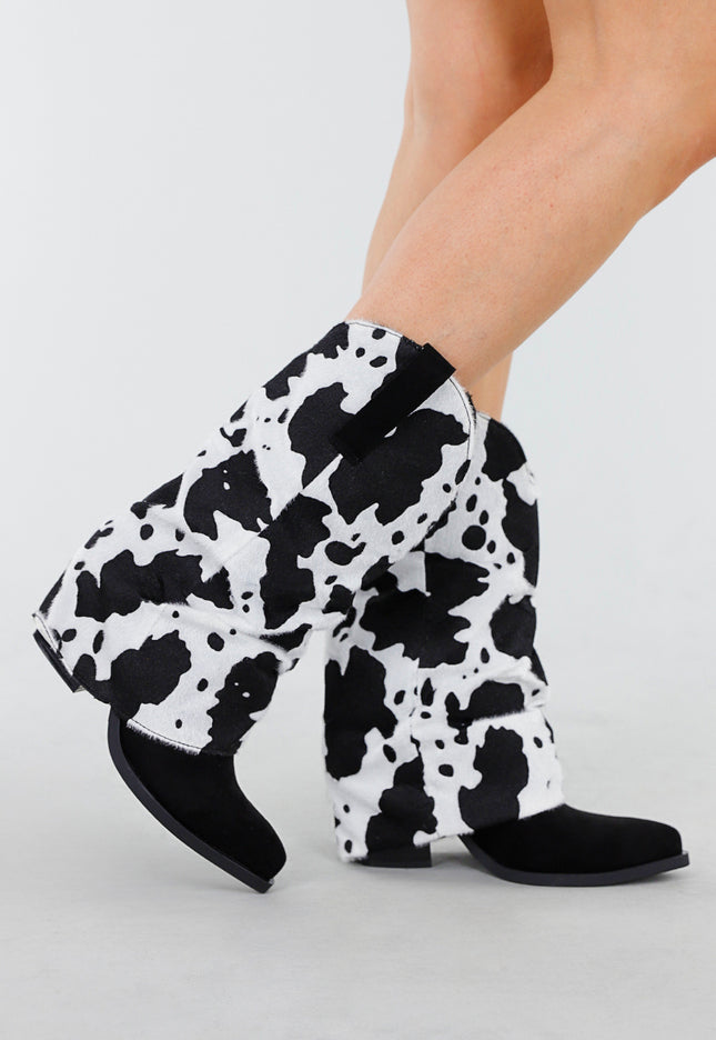 OP=OP.05.S Laarzen met Koeienprint