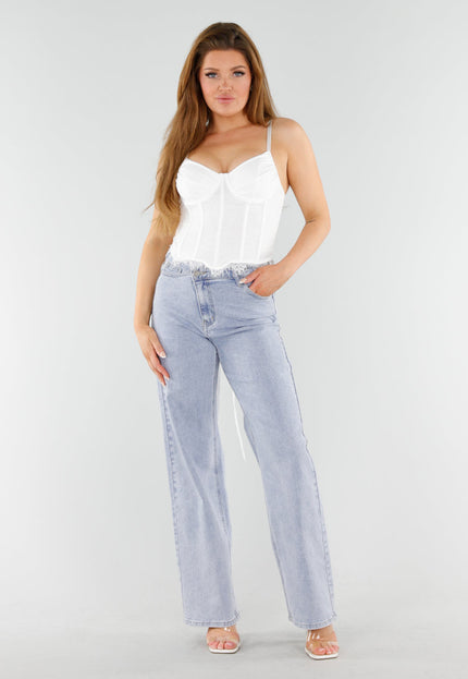 NEW130825 Witte Kanten Bustier Top