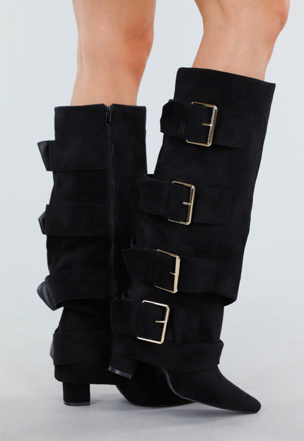 OP=OP.05.S Zwarte Suèdelook Laarzen