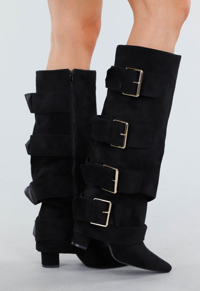 OP=OP.05.S Zwarte Suèdelook Laarzen