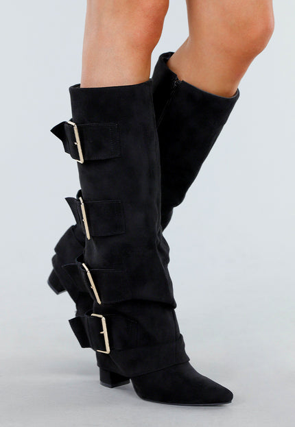 OP=OP.05.S Zwarte Suèdelook Laarzen