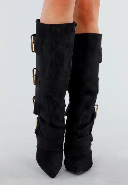 OP=OP.05.S Zwarte Suèdelook Laarzen