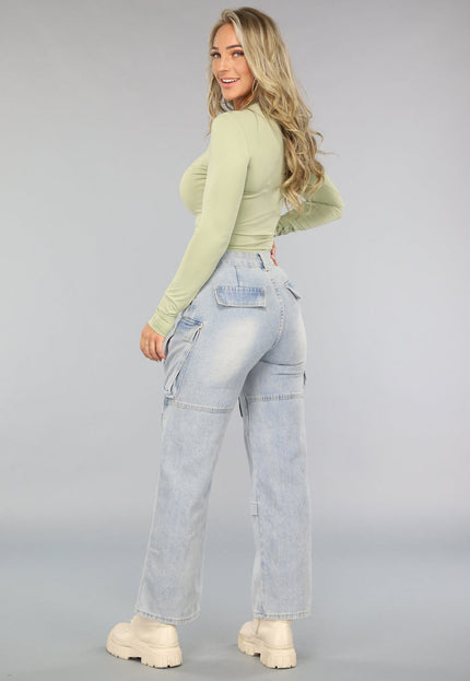 NEW1309 Lichtgroene Longsleeve Top met Duimgaten