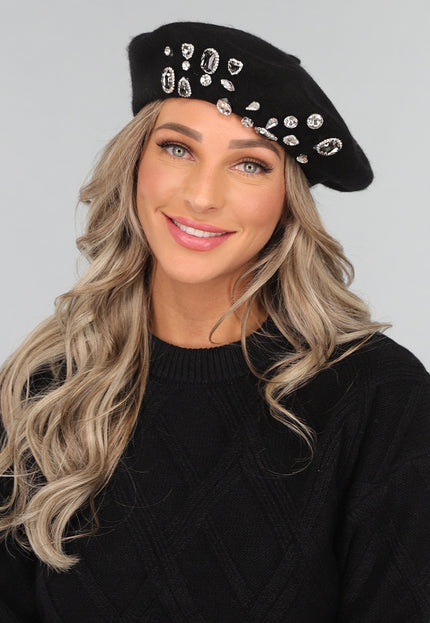 NEW1311 Baret met Glitter Stenen