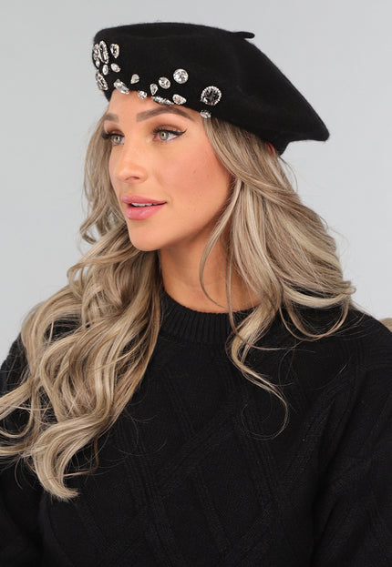 NEW1311 Baret met Glitter Stenen