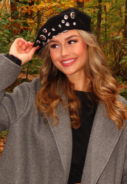 NEW1311 Baret met Glitter Stenen