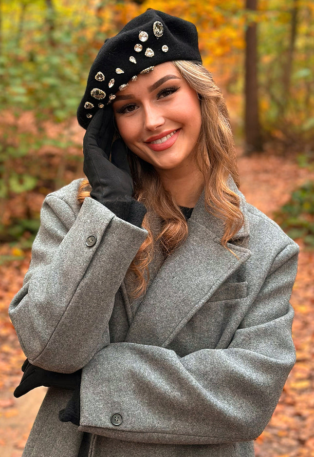NEW1311 Baret met Glitter Stenen