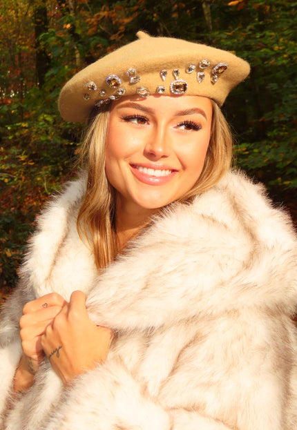 NEW1311 Baret met Glitter Stenen