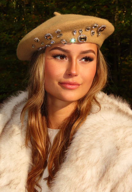 NEW1311 Baret met Glitter Stenen