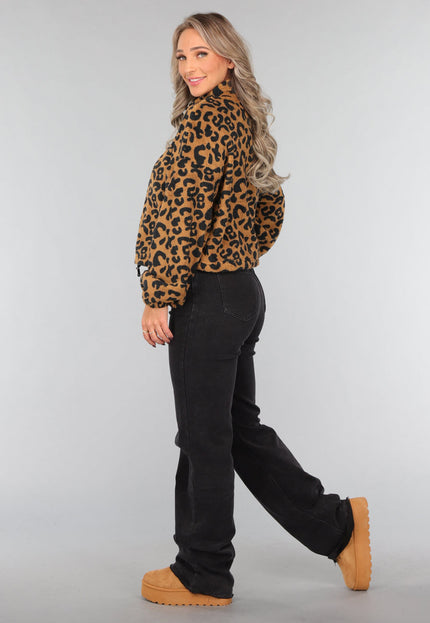 NEW1311 Fleece Panterprint Jasje