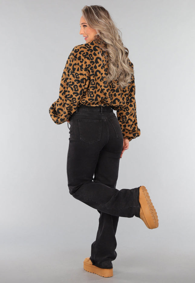 NEW1311 Fleece Panterprint Jasje