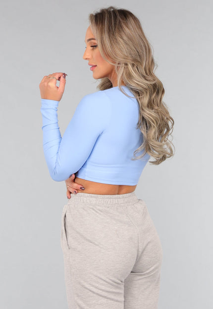NEW1311 Lichtblauwe Padded Longsleeve Sporttop