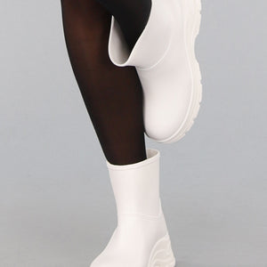 OP=OP.33.S Witte Regenlaarsjes met Dikke Zool