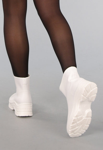 OP=OP.33.S Witte Regenlaarsjes met Dikke Zool