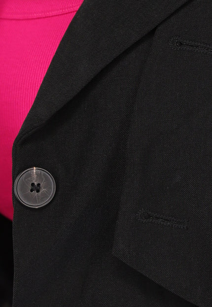 NEW1311 Zwarte Cropped Blazer met Vast Gilet