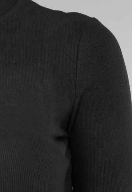 NEW1311 Zwarte Longsleeve Top met Col