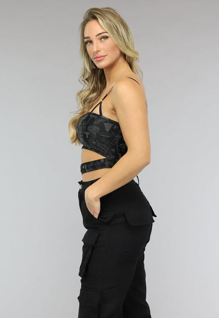 NEW1312 Bandeau Top met Reflecterende Print