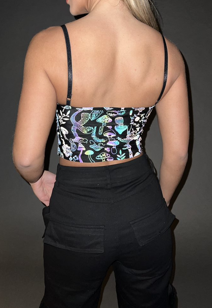 NEW1312 Bandeau Top met Reflecterende Print