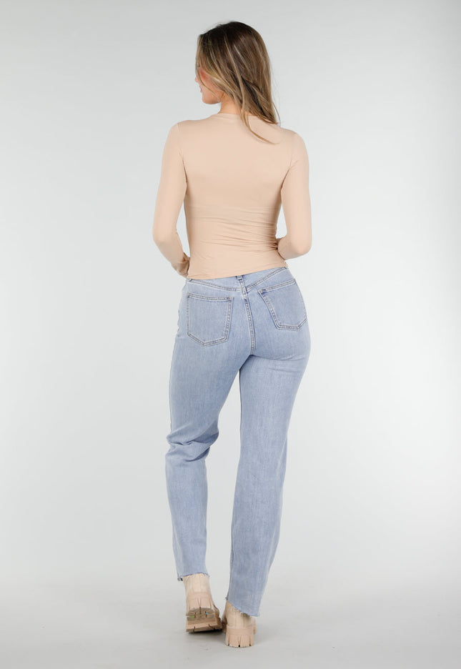 NEW140126 Beige Basic Top