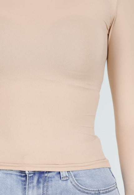 NEW140126 Beige Basic Top
