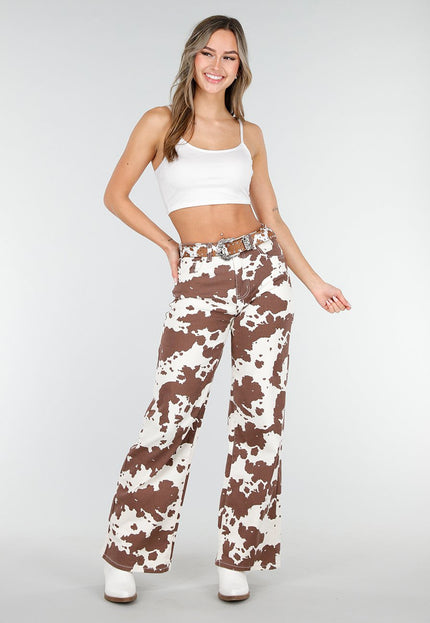 NEW140126 Bruine Koeienprint Riem