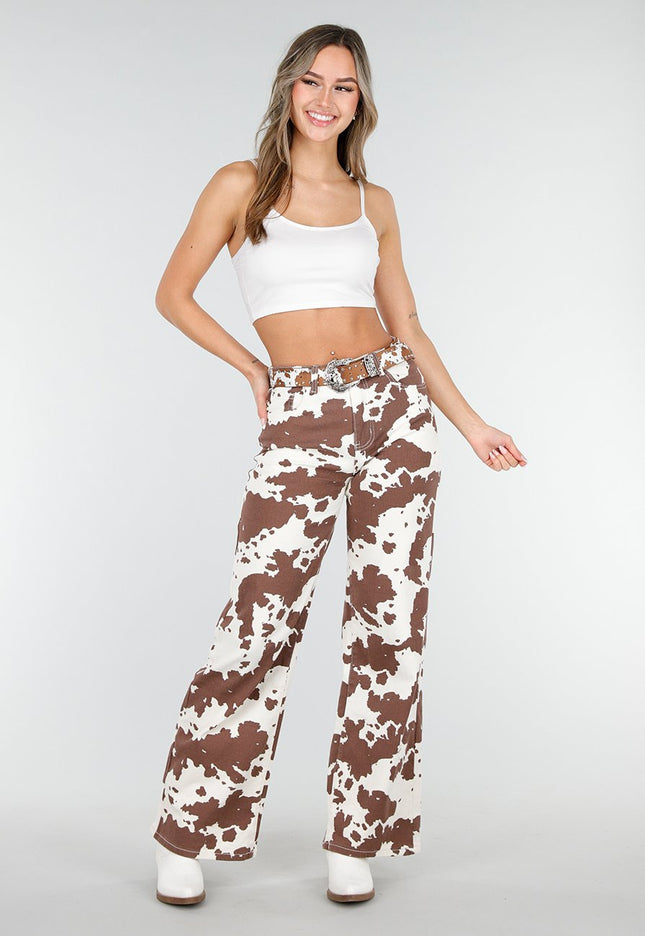 NEW140126 Bruine Koeienprint Riem