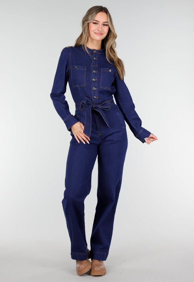 NEW140126 Donkerblauwe Denim Jumpsuit