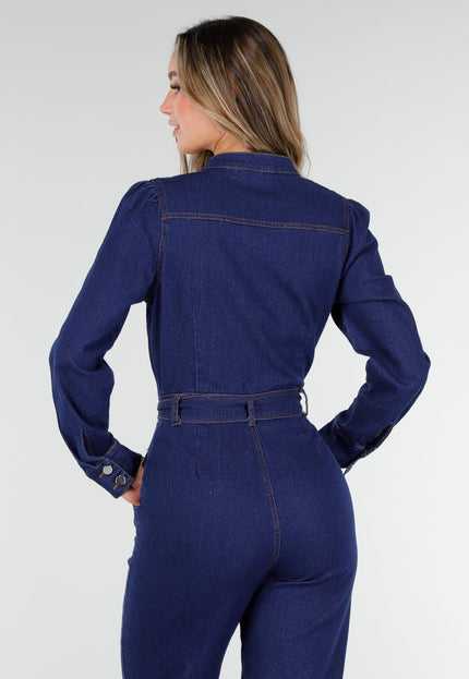 NEW140126 Donkerblauwe Denim Jumpsuit