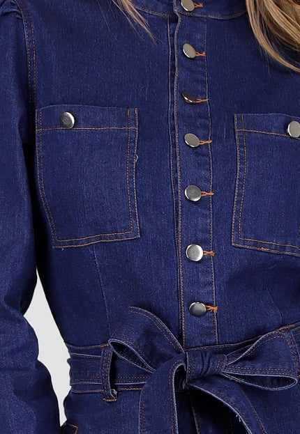 NEW140126 Donkerblauwe Denim Jumpsuit