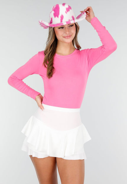 NEW140126 Roze Cowboyhoed met Koeienprint