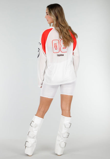 NEW140126 Witte Mesh Longsleeve Jersey