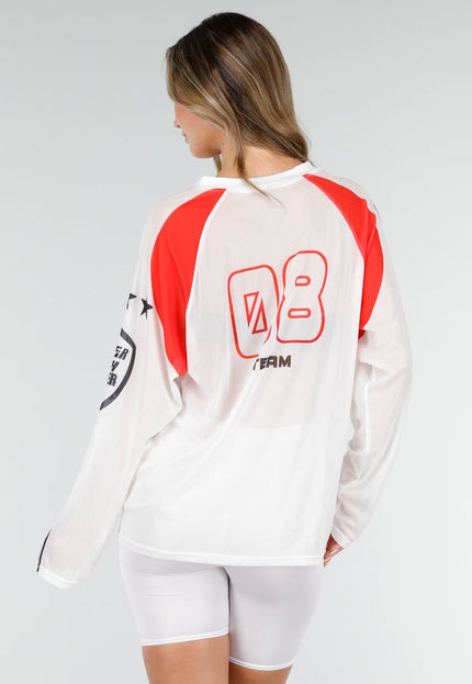 NEW140126 Witte Mesh Longsleeve Jersey