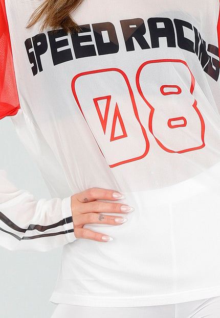 NEW140126 Witte Mesh Longsleeve Jersey
