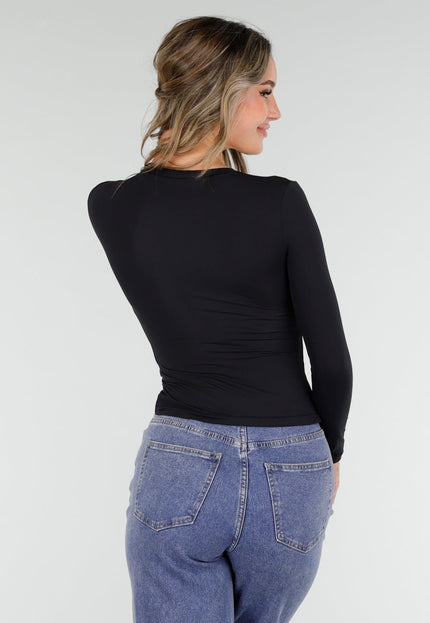 NEW140126 Zwarte Basic Stretch Top