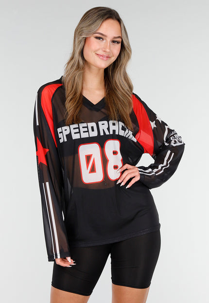 NEW140126 Zwarte Mesh Longsleeve Jersey