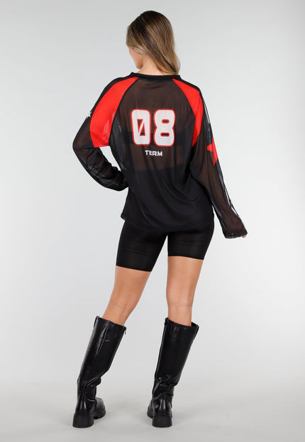 NEW140126 Zwarte Mesh Longsleeve Jersey