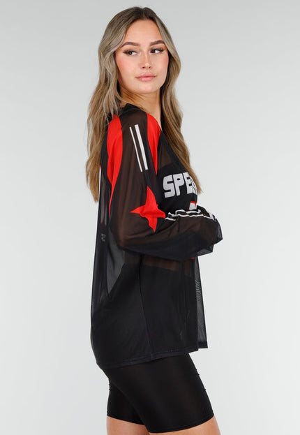 NEW140126 Zwarte Mesh Longsleeve Jersey