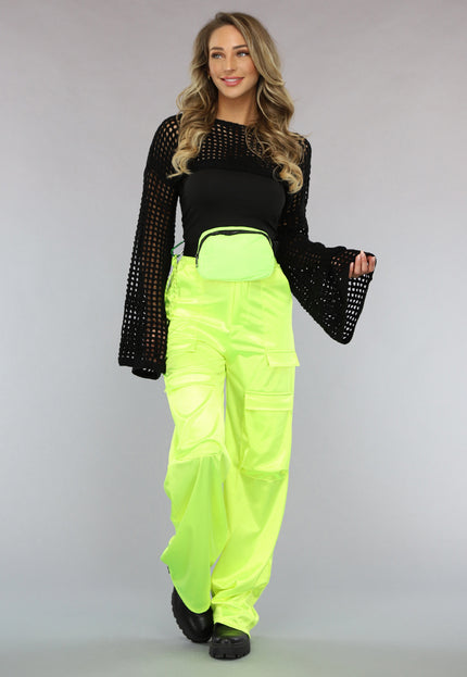 NEW1402 Neon Groene Fanny Pack met Karabijnhaak