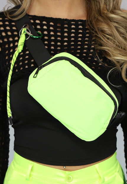 NEW1402 Neon Groene Fanny Pack met Karabijnhaak