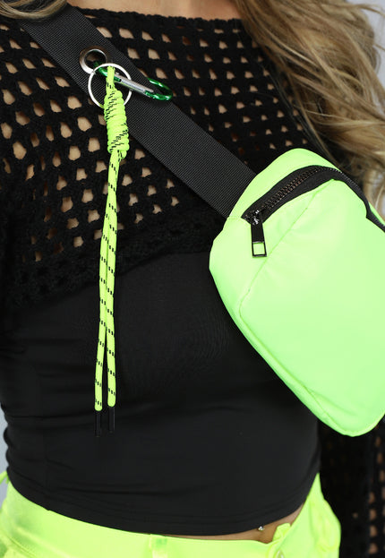 NEW1402 Neon Groene Fanny Pack met Karabijnhaak