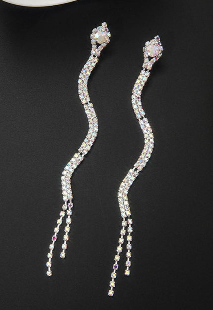 NEW1402 Zilveren Strass Oorbellen met Slangen Model