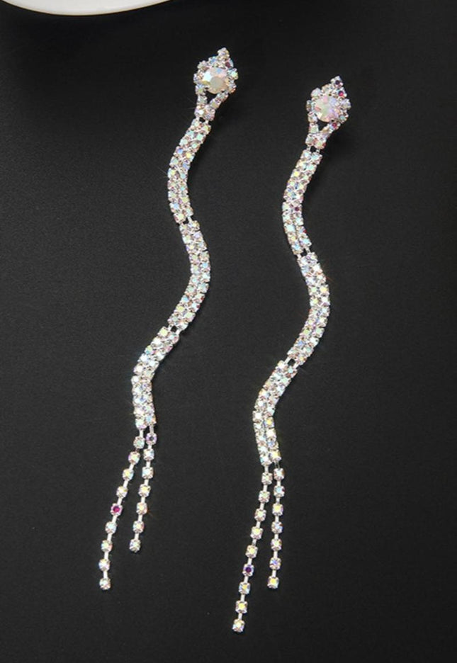 NEW1402 Zilveren Strass Oorbellen met Slangen Model