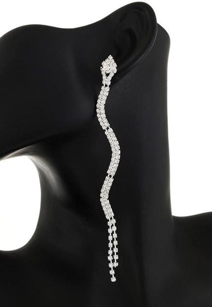 NEW1402 Zilveren Strass Oorbellen met Slangen Model