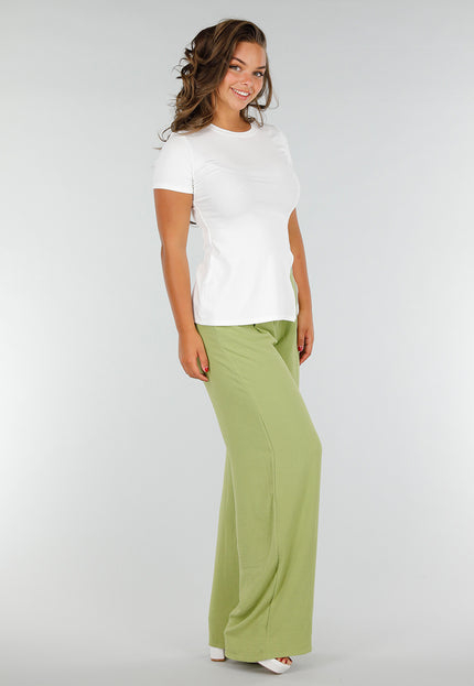 NEW140525 Witte Aansluitende Stretch Top met Split