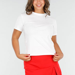 NEW140525 Witte Basic Top van Katoen met Stretch