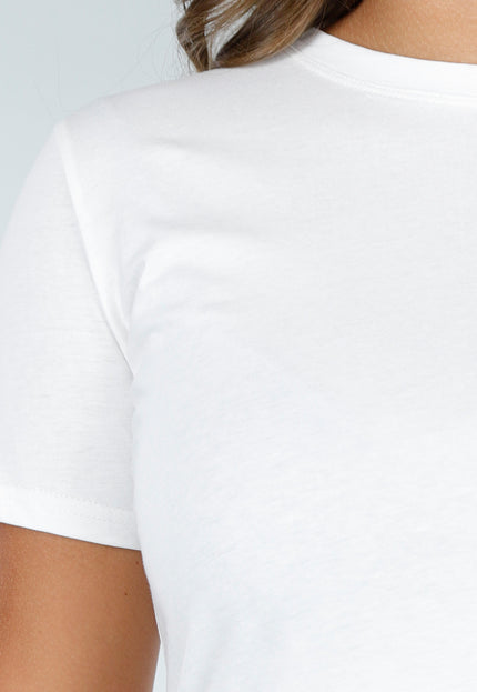 NEW140525 Witte Basic Top van Katoen met Stretch