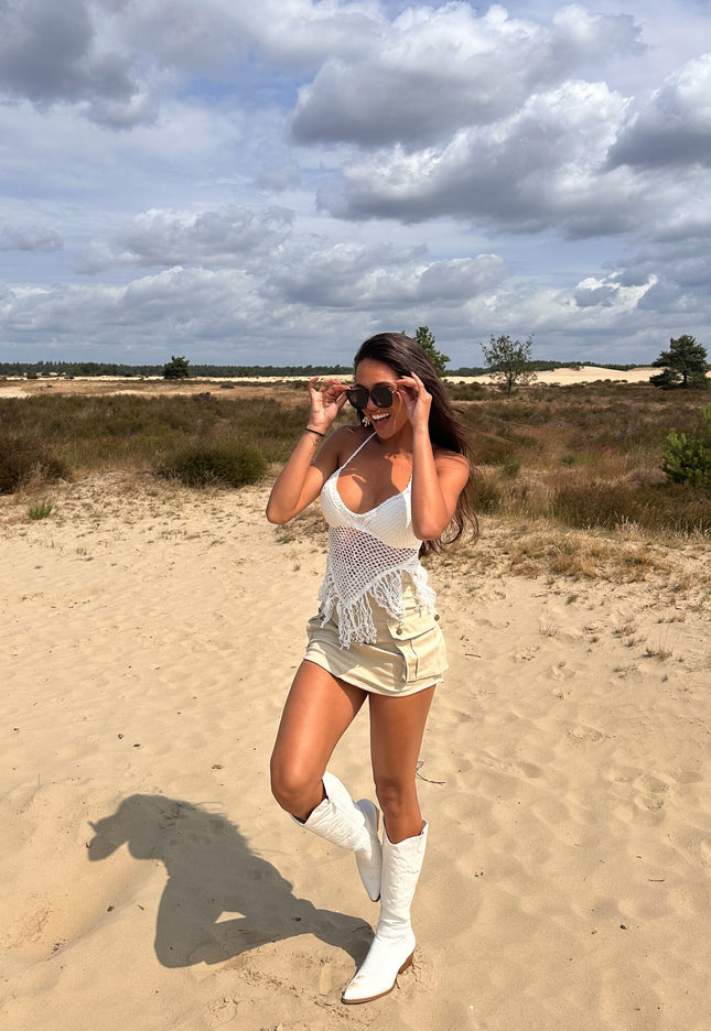 NEW1406 Classy Zwarte Zonnebril met Gouden Pootjes